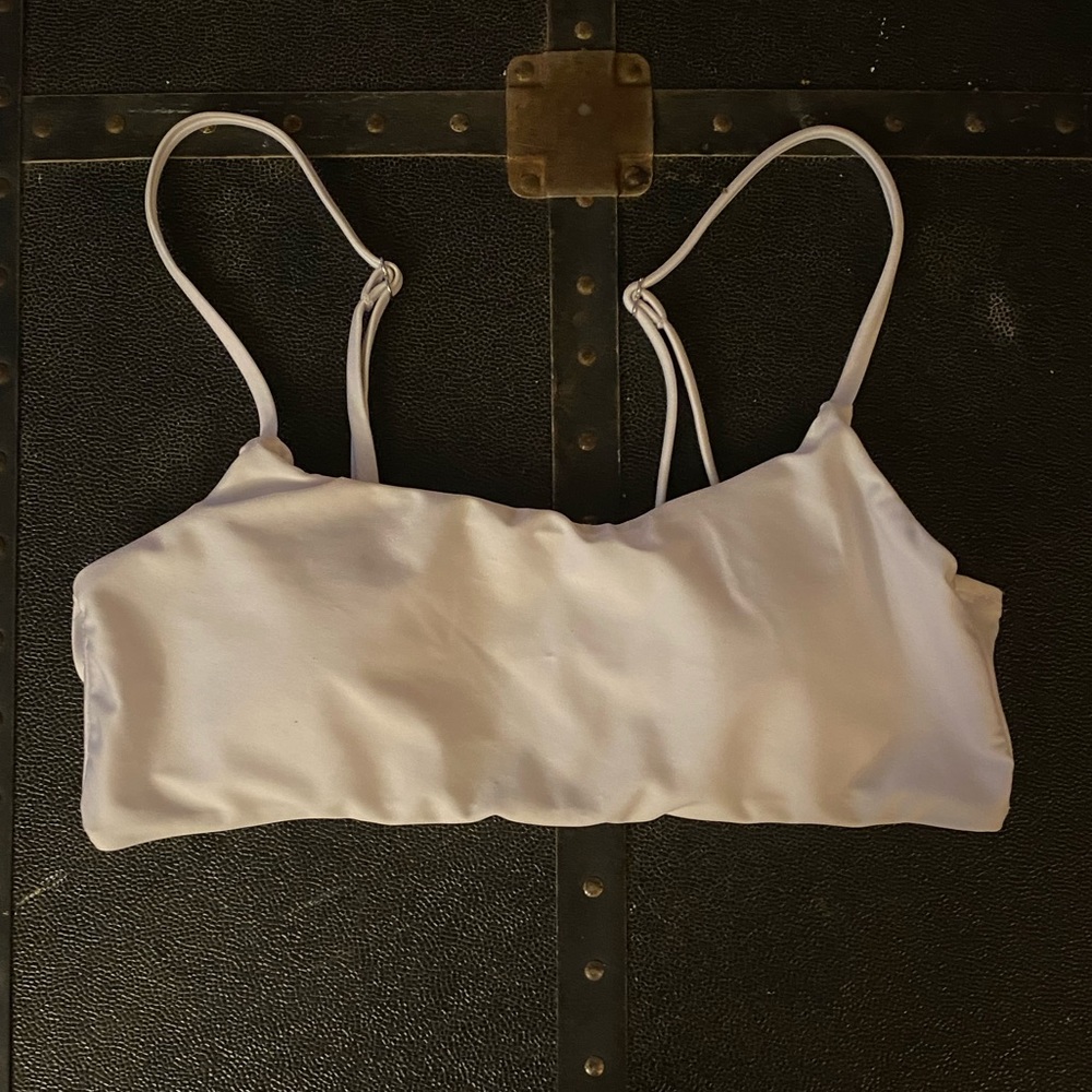 White bathing suit top size M